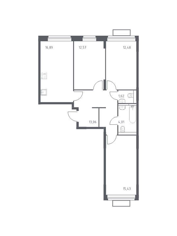 4 ккв (Евро) 76,2 м²