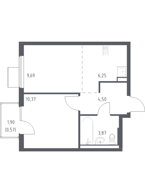 2 ккв (Евро) 35,3 м²