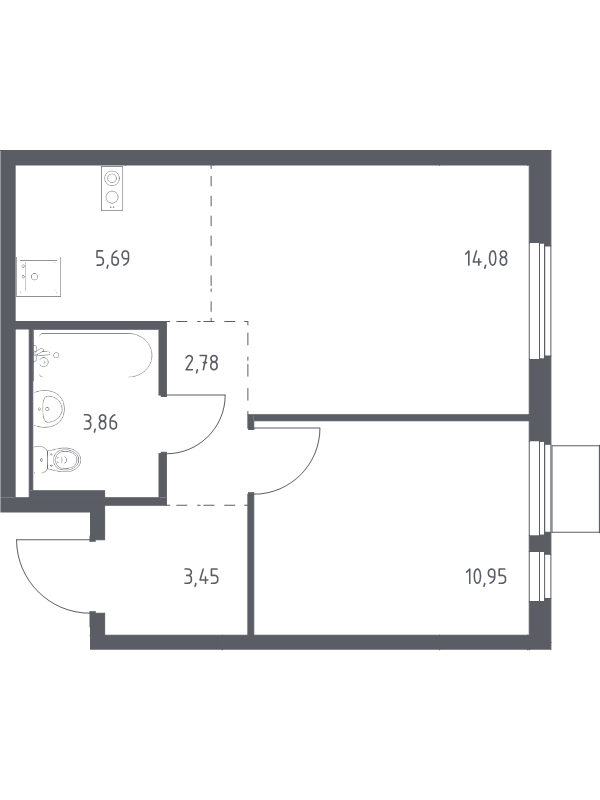 2 ккв (Евро) 40,8 м²