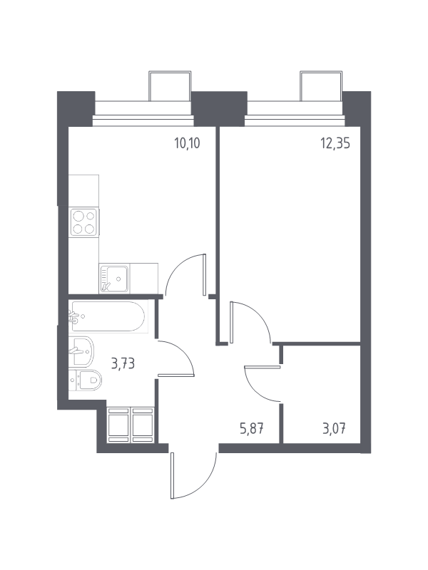 1 ккв 34,8 м²