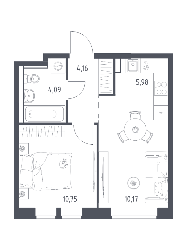 2 ккв (Евро) 35,2 м²