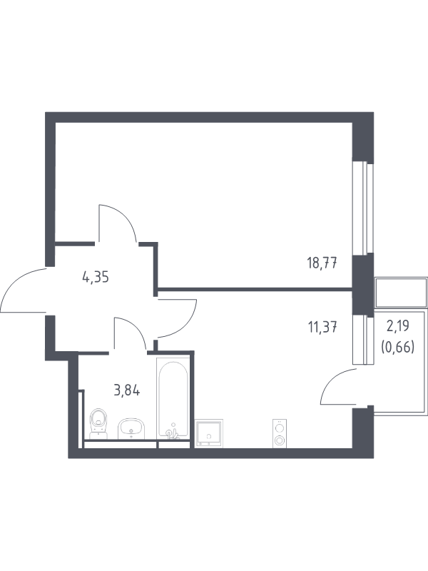 1 ккв 39 м²