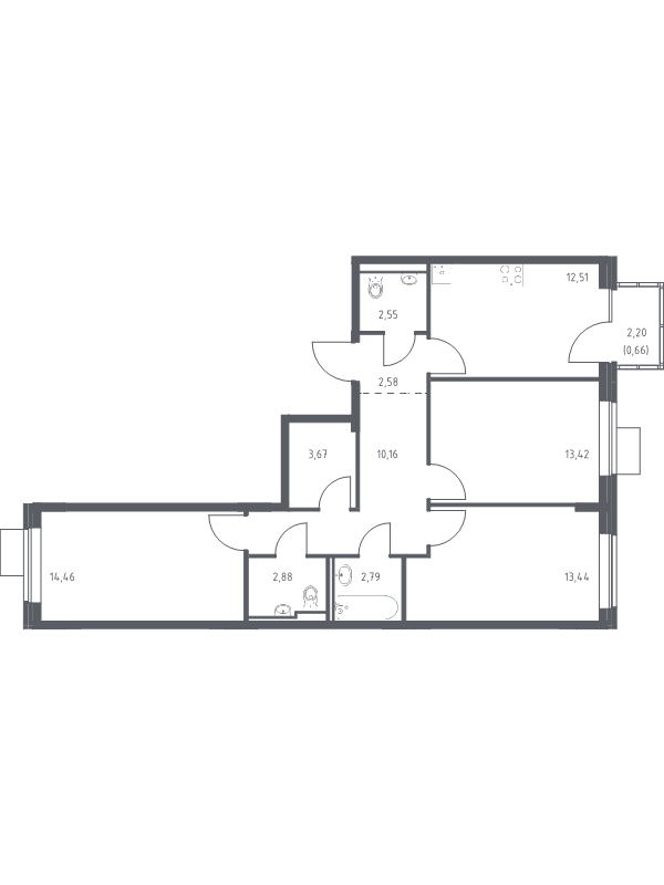 3 ккв 79,1 м²