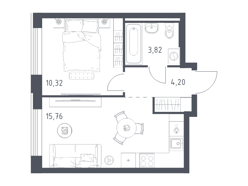 2 ккв (Евро) 34,1 м²