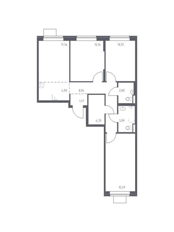 4 ккв (Евро) 76,3 м²