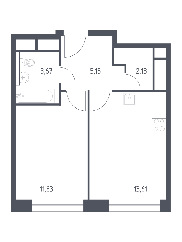 1 ккв 35,6 м²
