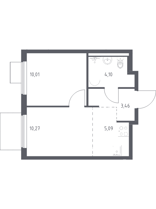 2 ккв (Евро) 32,9 м²