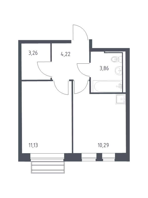 1 ккв 32,2 м²