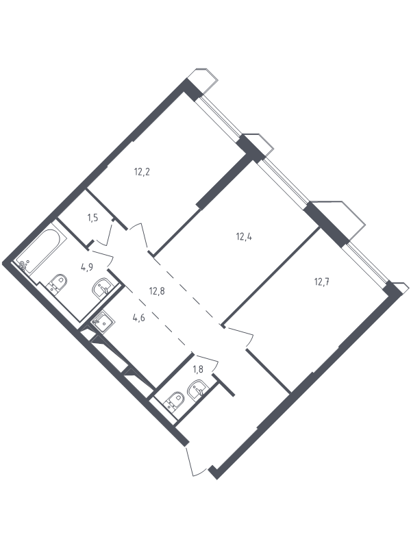 3 ккв (Евро) 62,5 м²