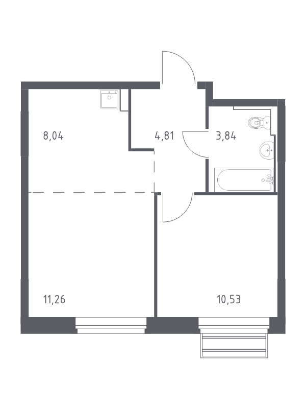 2 ккв (Евро) 38,5 м²