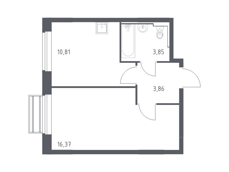 1 ккв 34,9 м²