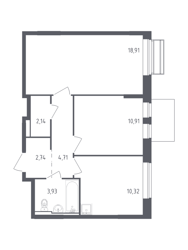 2 ккв 53,7 м²
