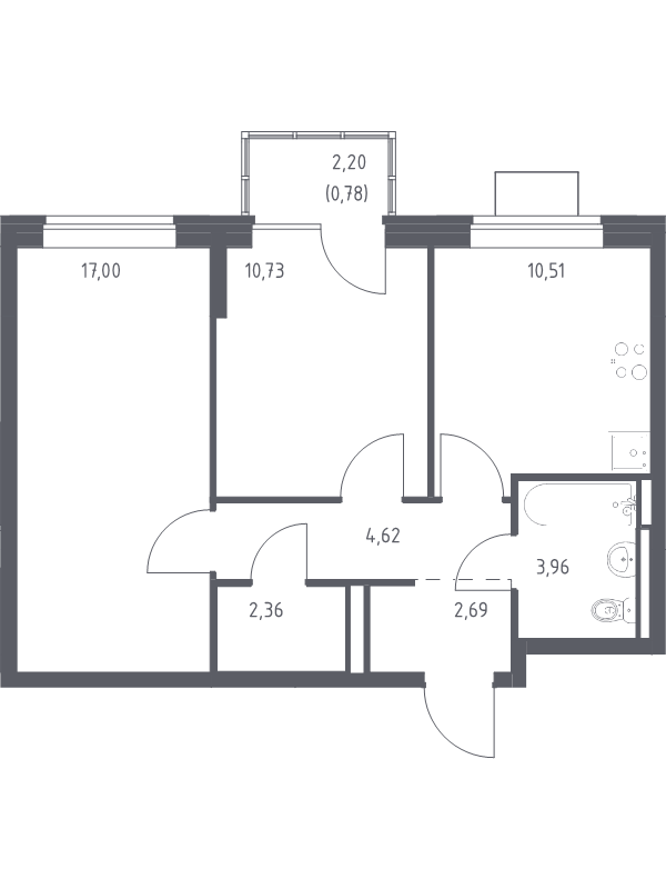 2 ккв 52,7 м²