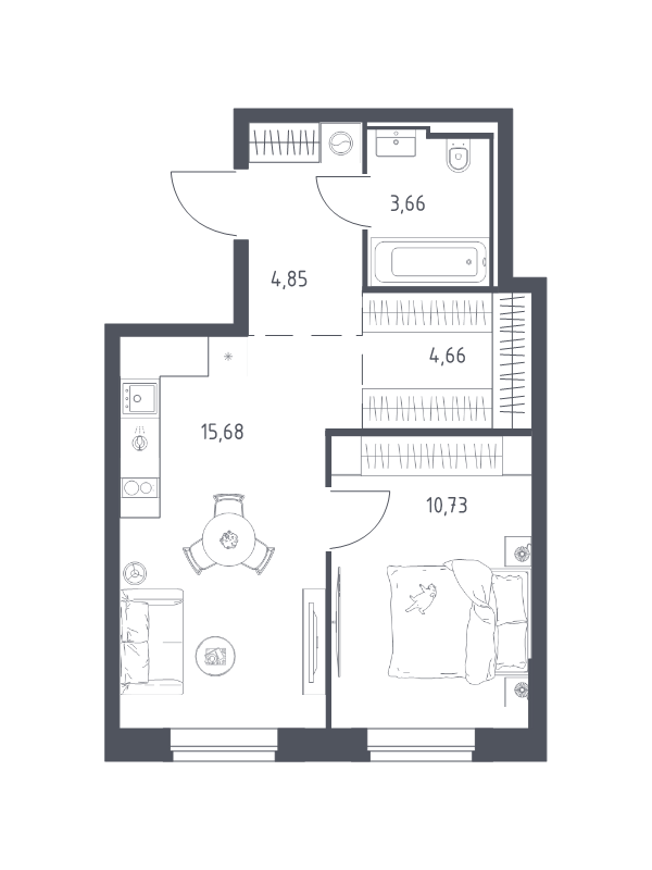 2 ккв (Евро) 39,6 м²