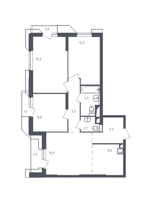 4 ккв (Евро) 85,2 м²