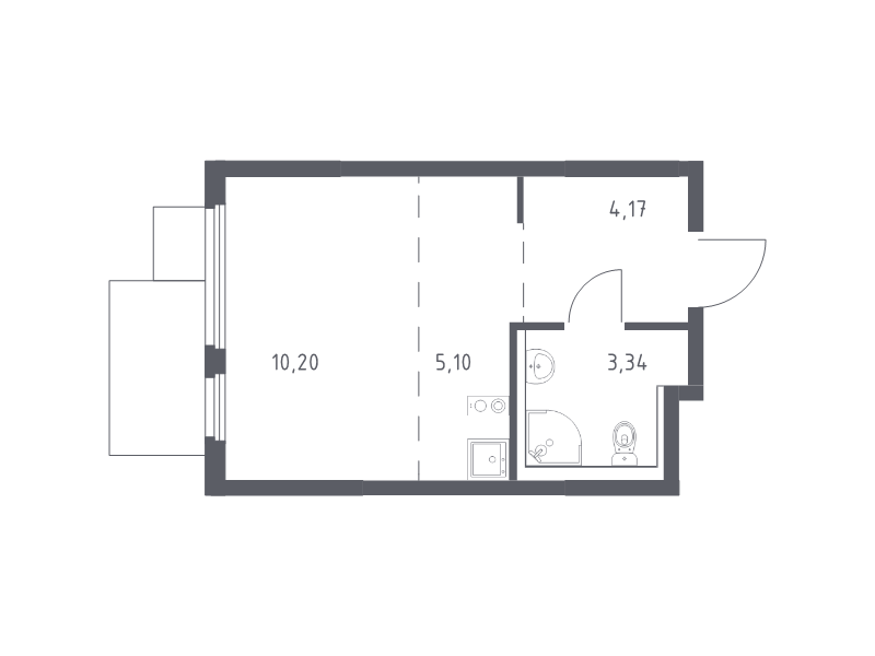 Студия 22,8 м²