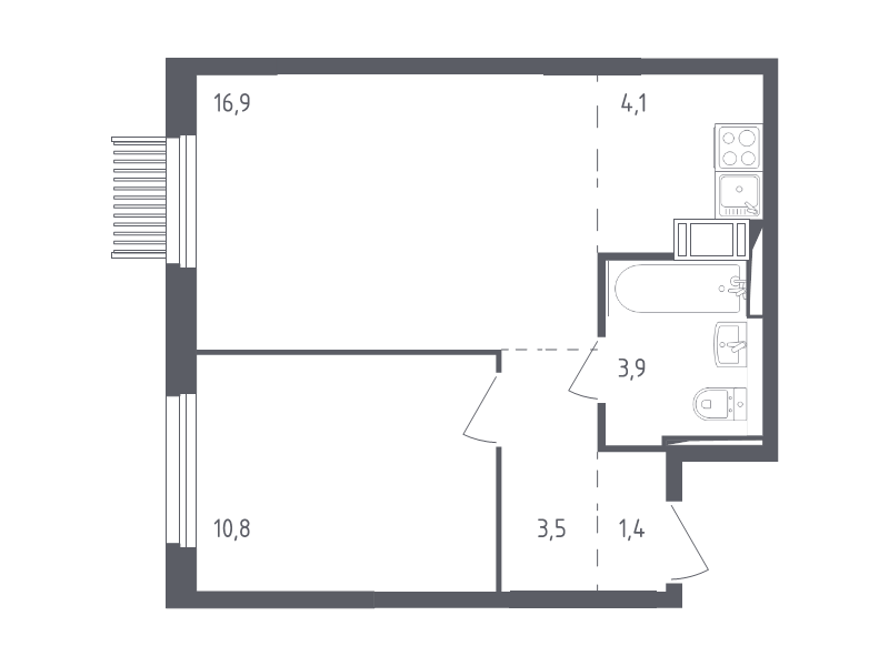 2 ккв (Евро) 40,2 м²