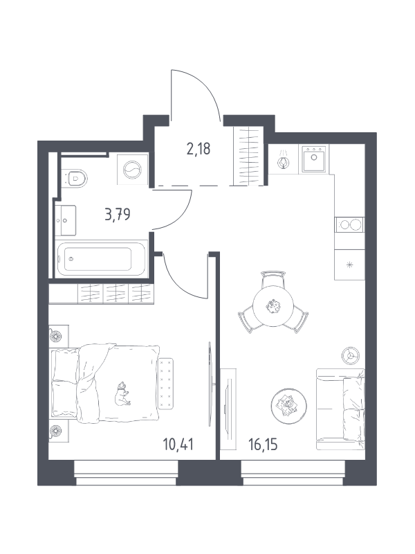 2 ккв (Евро) 32,5 м²