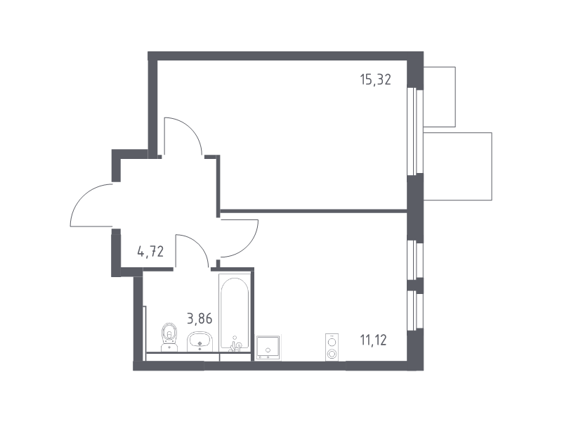1 ккв 35 м²