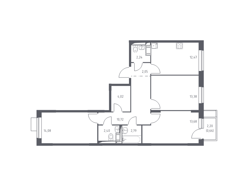 3 ккв 78,5 м²