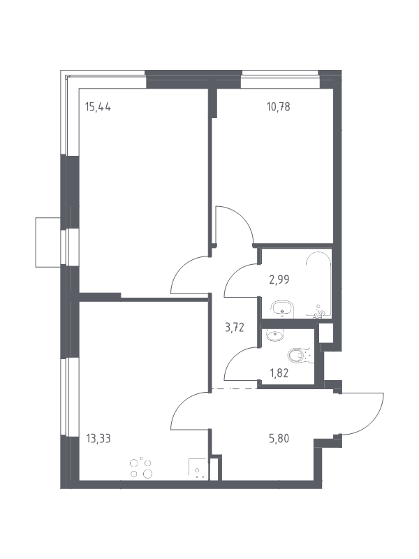 2 ккв 53,9 м²