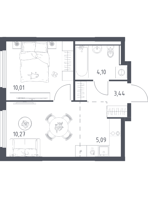 2 ккв (Евро) 32,9 м²