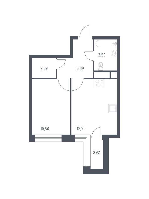 1 ккв 34 м²