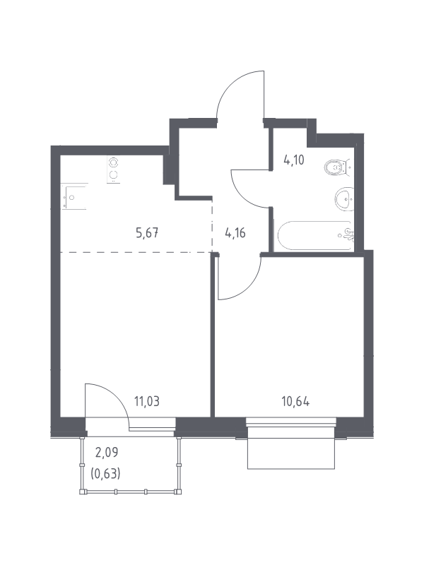2 ккв (Евро) 36,2 м²
