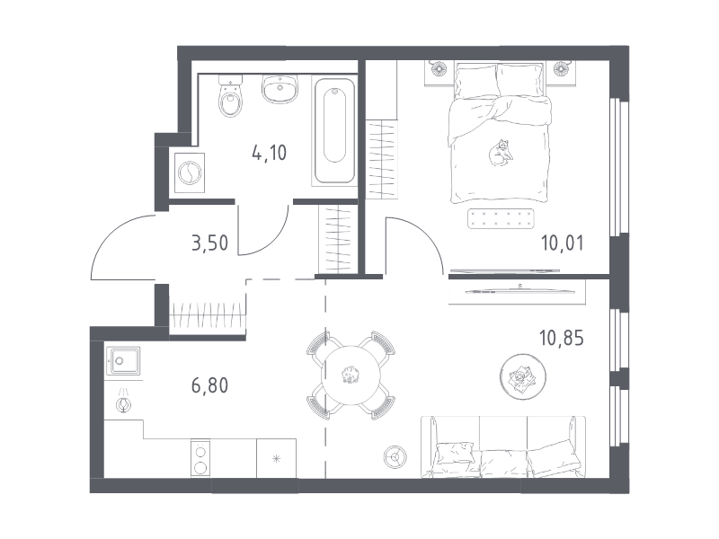 2 ккв (Евро) 35,3 м²