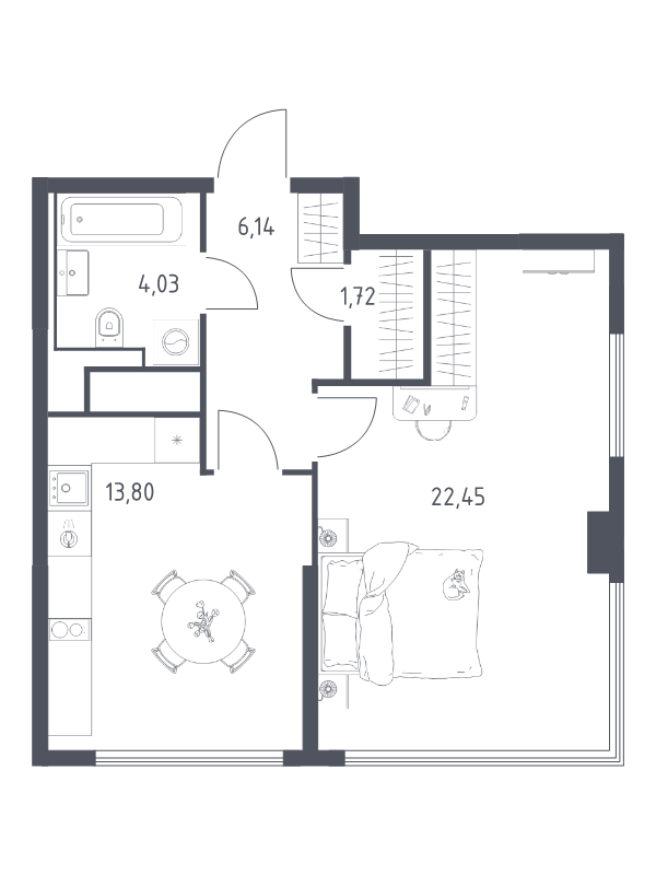 1 ккв 48,1 м²