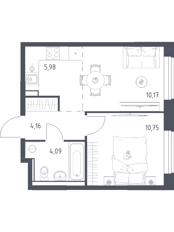 2 ккв (Евро) 35,2 м²