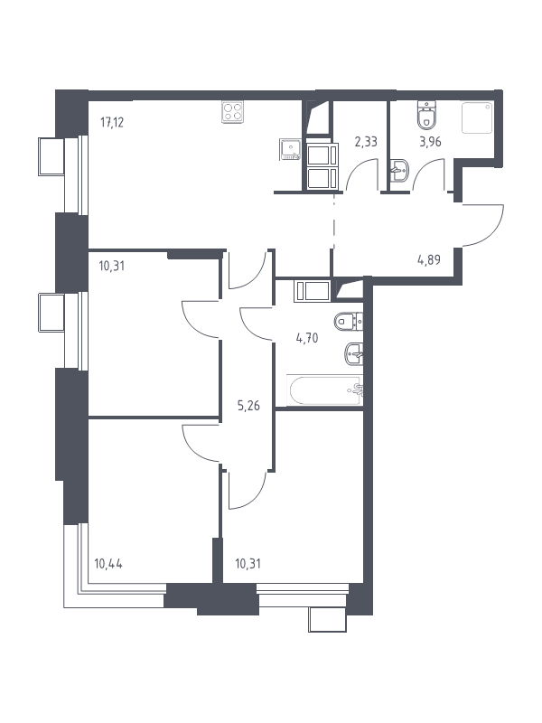 4 ккв (Евро) 69,3 м²
