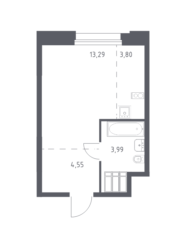 Студия 25,6 м²