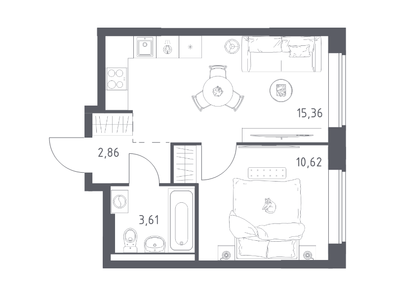 2 ккв (Евро) 32,5 м²