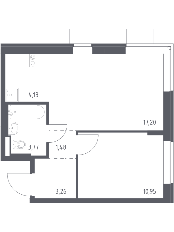 2 ккв (Евро) 40,8 м²