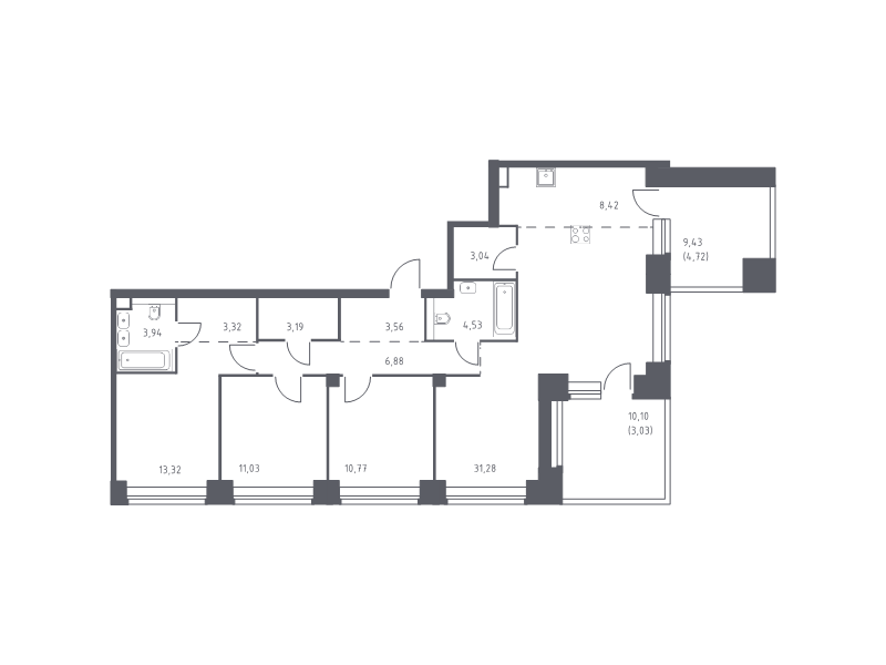 4 ккв (Евро) 111 м²