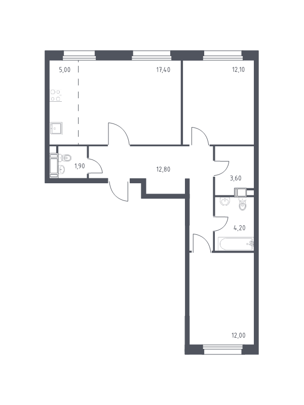 3 ккв (Евро) 67,5 м²