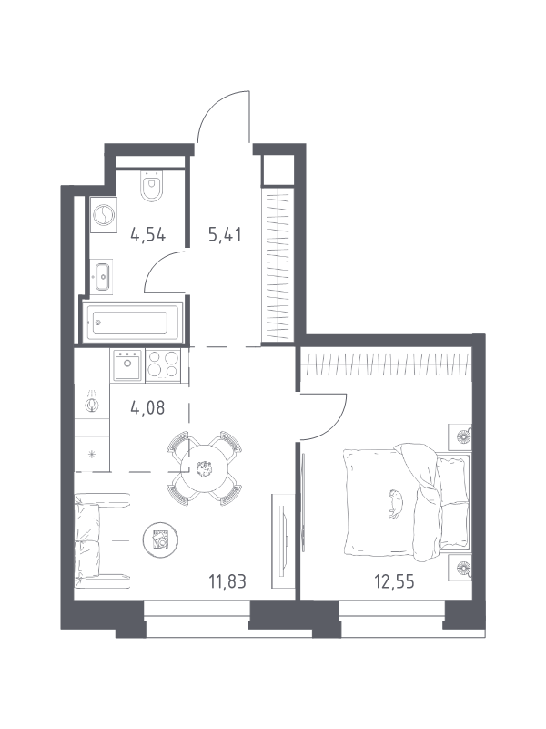 2 ккв (Евро) 38,4 м²