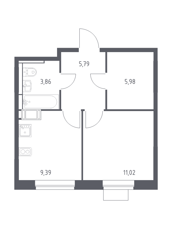 1 ккв 36 м²