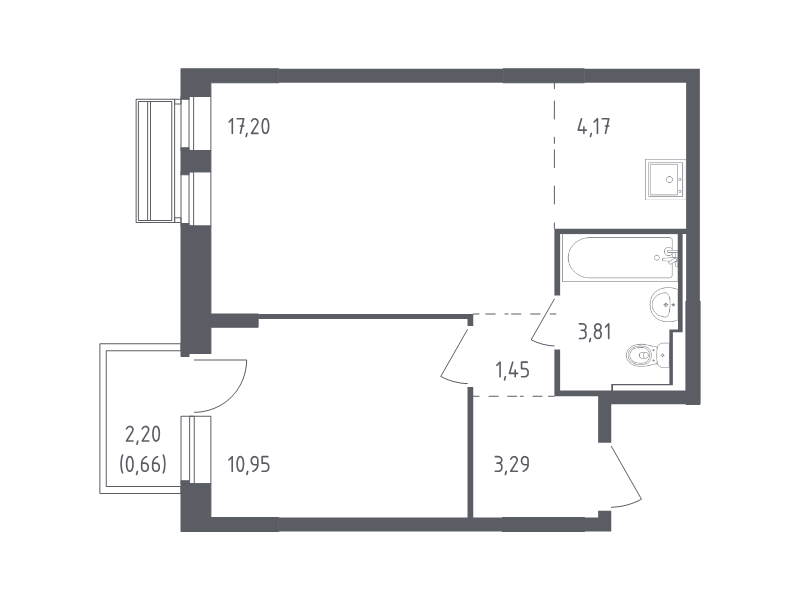 2 ккв (Евро) 41,5 м²