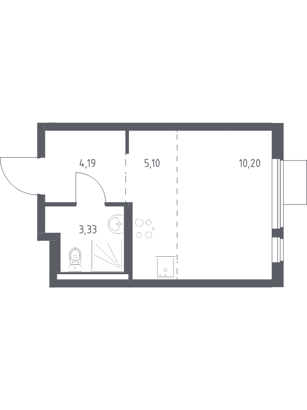 Студия 22,8 м²