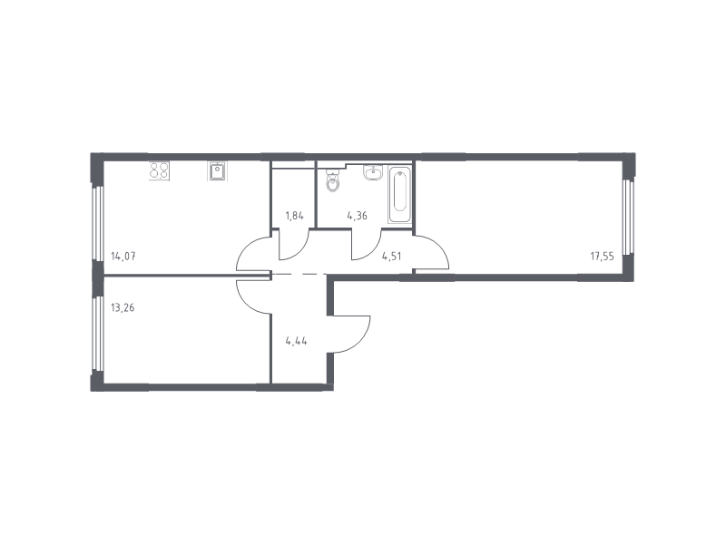 2 ккв 60 м²
