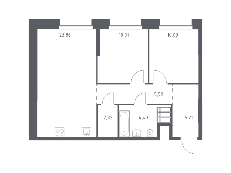 3 ккв (Евро) 61,5 м²