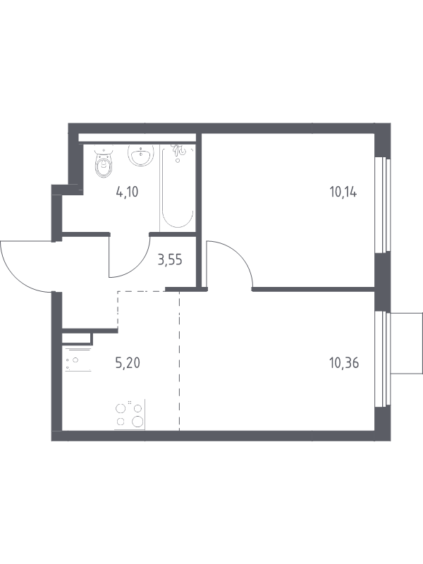 2 ккв (Евро) 33,4 м²