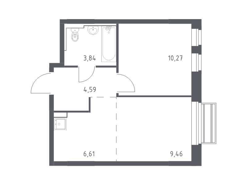 2 ккв (Евро) 34,8 м²