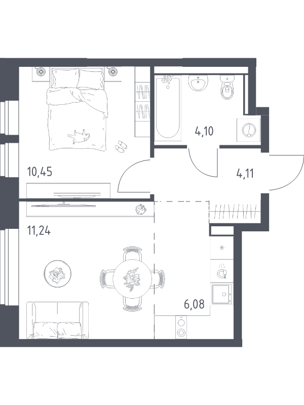 2 ккв (Евро) 36 м²