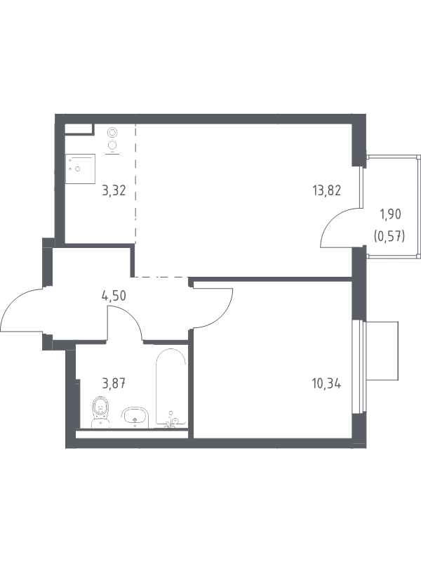 2 ккв (Евро) 36,4 м²