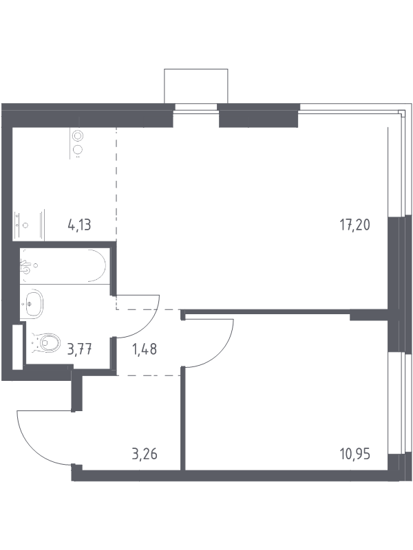 2 ккв (Евро) 40,8 м²