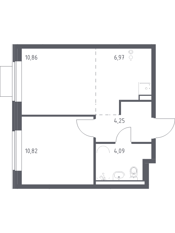 2 ккв (Евро) 37 м²