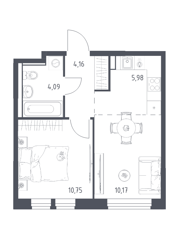 2 ккв (Евро) 35,2 м²